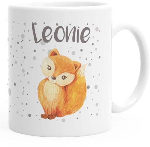 SpecialMe® Namenstasse Fuchs Füchsin personalisierte Kaffee-Tasse mit Namen persönliche Geschenke Frauen Mädchen Weiss Keramik-Tasse