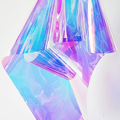 HOHOFILM – Film autocollant holographique pour fenêtre, effet arc-en-ciel irisé, pour décoration de Noël, 45 x 200 cm