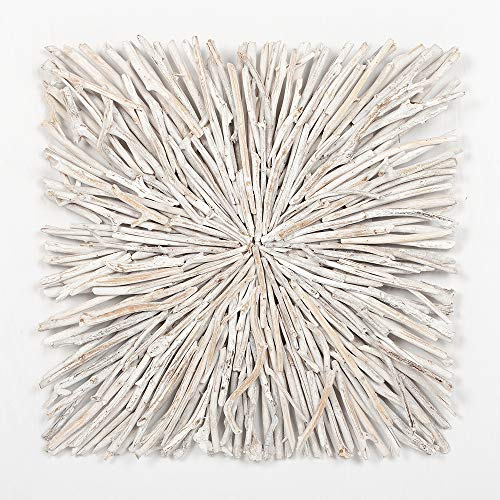 LEBENSwohnART Wand-Deko-Objekt BULAT White Wash ca. L70cm Treibholz Wandbild Wanddekoration