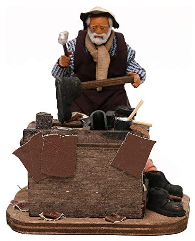 Holyart Cordonnier avec établi crèche napolitaine 12 cm