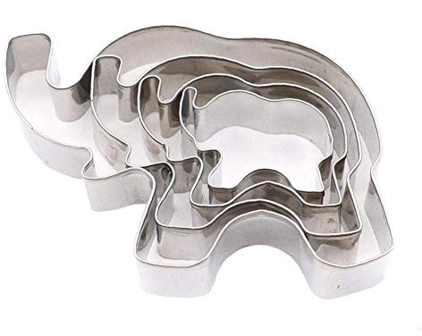 4pcs Stainless Steel Elephant Cookie Cutters, Elephant Shape Cookie Mold Baking Biscuit Mould, Animal Cookie Cutter Set Diy Fondant Cutter