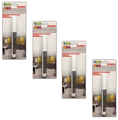 4er Set Fugenstift Schimmelstift Weiß Schimmel Entferner Fugenweißstift Fugenmarker Schimmelentferner Fugenweiß