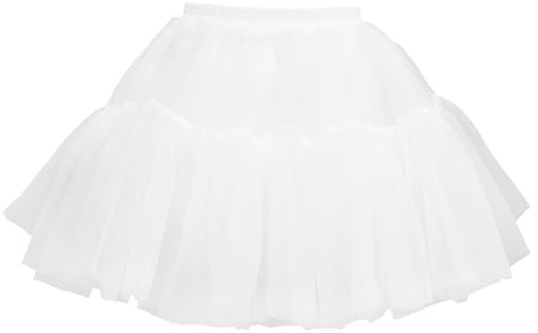 Jupon Blanc Femme sans Cerceau en Mousseline De Soie, Jupe Tulle Courte pour Robe De Mariée, Bal, Cosplay Et Occasions Spéciales