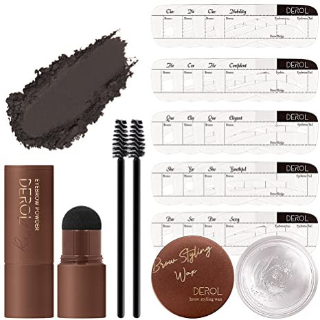 Schablonenset Augenbrauenstempel Wasserfest Eyebrow Stamp Kit Augenbrauen Tattoo Augenbrauen Stempel Schablone Set Brauenpuder Augenbrauen-stylingwach Augenbrauenbürsten 20
