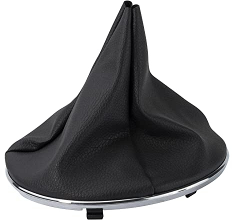 MangWany Soufflet de levier de vitesses pour F-iat 500 500C 2007-2015 55344016 50293173 50295075 50295325 Pommeau de levier de vitesse en cuir noir et chromé