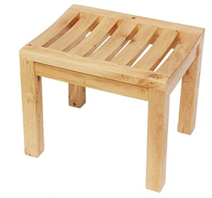Duschhocker, Badstuhl, Duschbank, Badhocker, Duschsitz aus Holz, Hocker, Schuhwechsel, Hocker für ältere Menschen mit Behinderungen, rutschfest, robust, Dusche