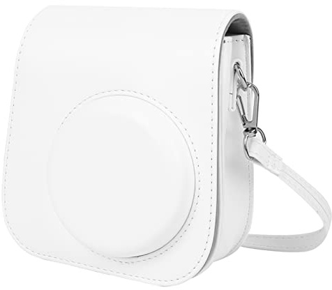 Étui Polaroid, Sac Polaroid, Fujifilm, Sac en Cuir PU avec Bandoulière pour Appareil Photo Mini 11 (Blanc)