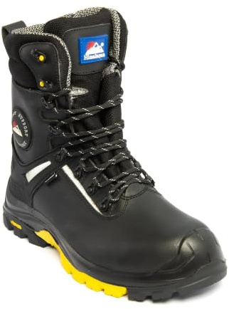 Himalayan Vibram 5803 Composite, Waterproof Black Hi-Cut Safety Boot | Side zip with storm guard, ankle impact support, reflective strip, kickplate and cushioned Arneplant insole.