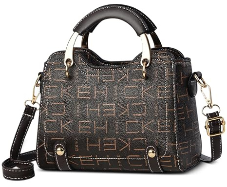 FOLOVEYA Handtasche Damen Klein Elegante Henkeltasche PU Leder | Taschen Damen Schicke Damenhandtasche Umhängetasche mit Henkel Designer Damentasche für Arbeit Shopping Alltag