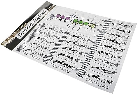 SUPVOX Póster de Acordes para Flauta Large, Guía de Aprendizaje y Entrenamiento para Principiantes, Tabla Durable y Resistente Adecuado para Práctica de Instrumentos Musicales de Viento
