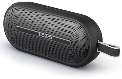SOWO Portable Bluetooth Speaker with Powerful Bass - Wireless Speaker with Partyboom Technology - 30W, IP67 Waterproof - Stereo Sound for Outdoor, Camping and Travel Use - Black