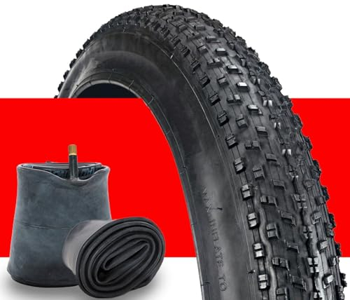 BaiWon Fatbike Reifen 20x4,0 Zoll, Schwarz, Heavy Duty, Mountainbike, Schlauchreifen, 20 PSI, 20 Zoll, Fahrradreifen