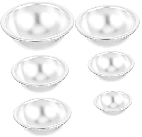 Cabilock 6st Küche Diy Form Badebombenform Metall Halbkugel-kuchenform Fondant-werkzeuge Kerzenformen Gebäckformen Diy-kuchenform Schokoladenpfannen Eierkuchen Aluminiumlegierung Schmücken
