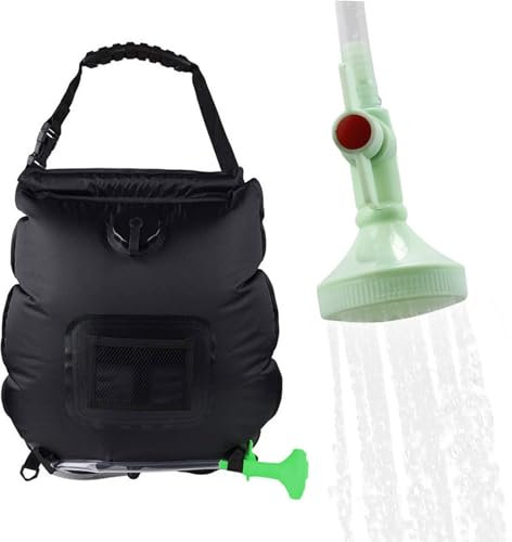 Zjyufy Solar Shower Bag 5 Gallons/20 L Camping Shower Bag, Solar Heating Camping Shower Bag with Temperature Indicator Outdoor Shower Bag for Camping Hiking Bathing Summer Garden Shower