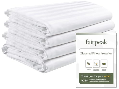 Fairpeak Kissenbezüge mit Reißverschluss, Oeko-TEX, Größe S, 4er-Pack | OEKO-TEX-zertifizierte Kissenbezüge aus 100 % Polyester, Größe S, 4er-Pack, mit Reißverschluss, maschinenwaschbar.
