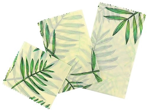 Hoement 3pcs Beeswax Wraps Food Wraps for Sandwiches Cookies Baking Oil-Resistant Non-Toxic