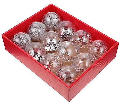 KONTONTY Weihnachtsbaum Hängekugeln Pet Mit Innenteil Fünf Sterne Transparent Dekorative Baum Anhänger Für Weihnachtsbaum Und Festdekoration Bruchsicher Vielseitig Einsetzbar
