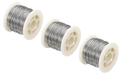 sourcing map 3 cables de resistencia de calefacción de 98 pies, 0.65 mm, calibre 22, elemento calefactor de nicromo, bobina de alambre de resistencia para electrodomésticos, industria, materiales de