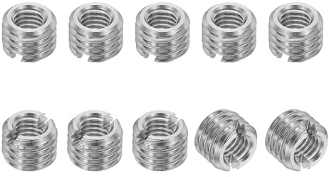 PATIKIL Självgängande gänginsats, 10 st M8 x 1,25 hane till M5 x 0,8 hona gänginsatser 316 rostfritt stål infogningsmuttrar adapter för reparation skruv 6 mm