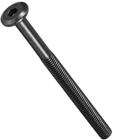 METALLIXITY Flat Head Hex Socket Cap Screws Bolts(M6-1x80) 10Pcs, Steel Hex Socket Furniture Bolts Screws - for Furniture Woodworking Project, Black