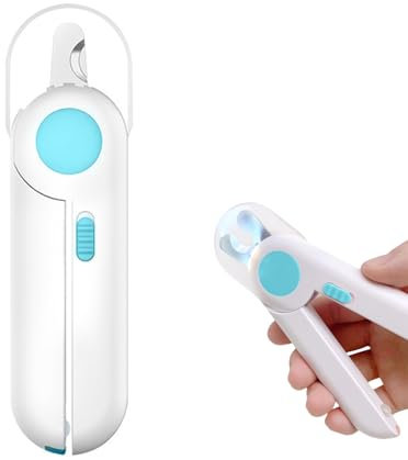 Wankd Pet Krallenschere,Nagelknipser mit Led-Licht für Hunde Katzen, Kaninchen, Krallenschneider mit Sicherheitsmechanismus Ergonomischer Griff Krallenzange für mittlere und kleine Haustiere