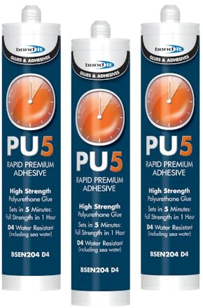 3 x Bond It - PU Wood Glue - High-Strength, Waterproof Polyurethane Adhesive