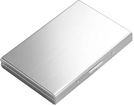 WOLMIK Kartenetui Kreditkarten, RFID Blocking Kreditkartenhülle Kreditkarten aus Metall, Visitenkarten Etuis 6 Fächer, RFID & NFC Schutz Kreditkartenetui für Damen, Herren (Silber)