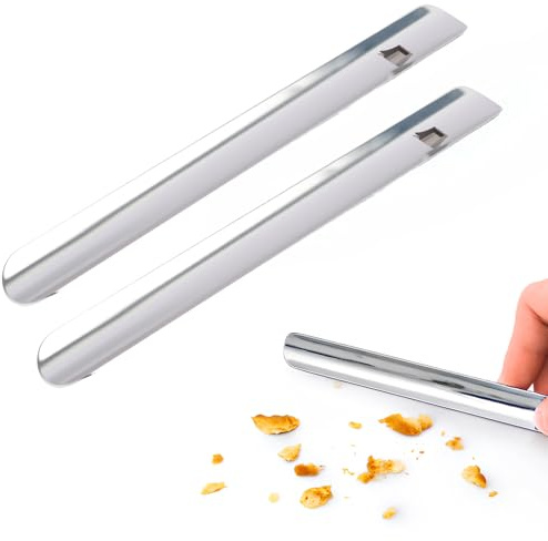 2 Stück Aluminium-Krümelentferner, Krümelbürste, Tischbürste, Tischkrümelkehrer Clip für einfache Befestigung, für Restaurants und Haushalte, Aluminium Krümelschaber