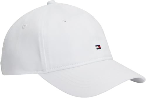 Tommy Hilfiger Cappello da Donna TH Flag Soft 6 Panel Aw0Aw17781 Cappello, Bianco, Taglia Unica