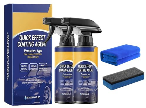 High Protection Spray 3 in 1, 2 Pezzi 120 ml Nano Ceramic Rivestimento Auto, Car Coating Spray per Rinnova Carrozzeria - Lucidante, Riparazione e Protezione a Lunga Durata