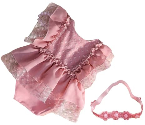 Iuhtrb Baby Photography Costume Clothing Flower Headband And Romper Outfit Newborns Photography Props Girl Photo Clothes Unisex Baby Clothes