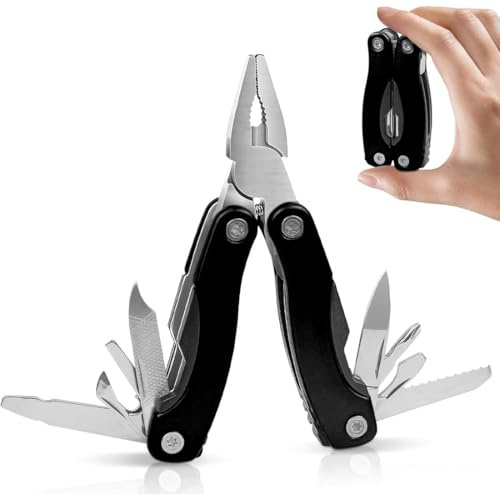 WeddHuis Multitool Werkzeug Multifunktionszange 11 in 1 Taschenwerkzeug Faltbares Edelstahl mit Schraubendreher Bits und Klappmesser inkl tragbare Tasche für Outdoor-Aktivitäten