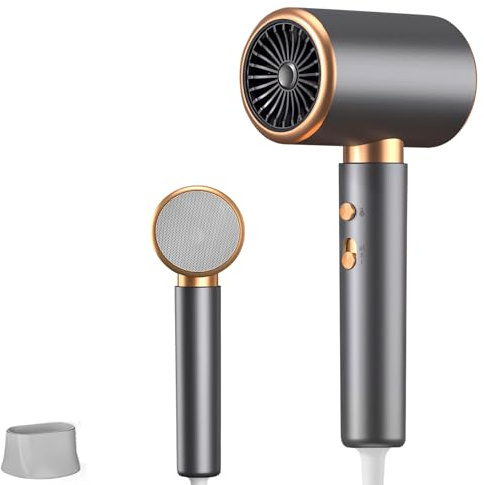 Journeyside Seche Cheveux Ionique 2000W, Professionnel Seche-Cheveux,2 Températures/2 Vitesses/Air Froid Mode Séchage Rapide, Protection Contre la Surchauffe pour Stylisme à Domicile les Salons,Gris