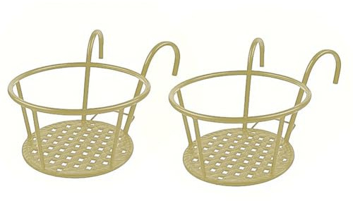 Opatiny Fioriere per ringhiere per balcone, in ferro, da appendere, con rivestimento antiruggine, 28 x 22 x 18 cm, design ispessito per una maggiore durata