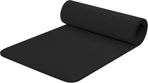 Flexitt Extra Thick Yoga Mat 1/2in Non-Slip Workout Mat with Nylon Strap - 72x24in Exercise Mat for Pilates, Stretching & Fitness - BPA Free, Easy Clean