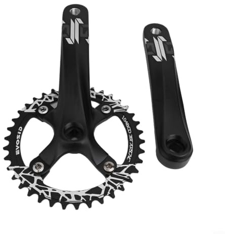 104BCD Schmales, breites Kettenblatt, bereit Vierkant-Kurbelgarnitur, 170 mm, Aluminium-Kurbel für Singlespeed, Mountainbikes und Rennräder (Kurbel + 38T)