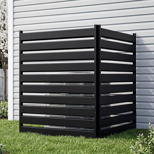Freestanding Garden Privacy Screen, 2 Pack Galvanised Steel Fence Panels 96x137cm, Heavy Duty Metal Outdoor Divider for Patio, Balcony, Garden – No Dig, Windproof, Rustproof – Grey