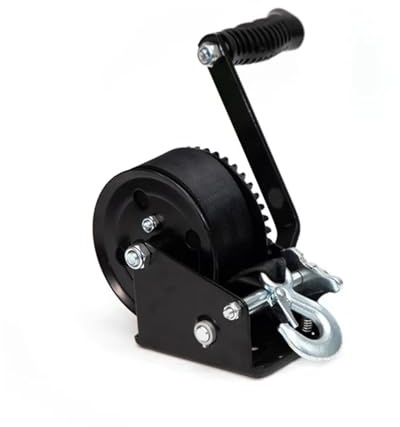 Cabrestante manual Expert 1200LBS, cabrestante manual pequeño for remolque de barco con correas de correa naranja con 2 velocidades