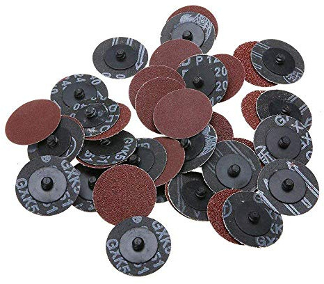 Yakamoz 40pcs 50mm 24/60/120/240 Grit Roll Lock Disques Ponçage R Type Pads Abrasif de Sablage