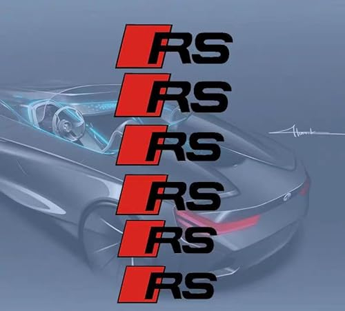 Bremssattel Aufkleber Sport passend für S-line A4 A5 A6 Sticker RS S4 S6 RS6 Auto Aufkleber Tuning Racing JDM Selbstklebend Hitzebeständig (schwarz)