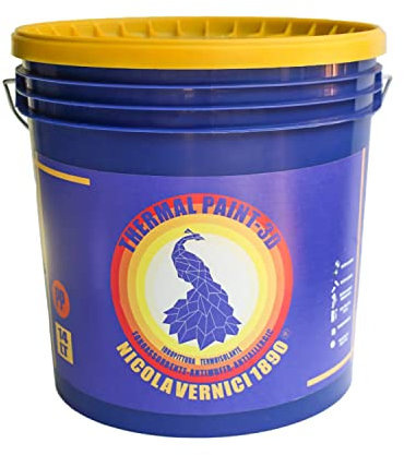 Thermal Paint Pittura Termica ad Acqua 14lt - Termoisolante, Fonoassorbente, Anticondensa, Antiallergica e Antimuffa, Made in Italy - Bianco