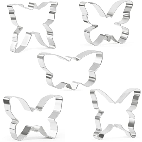5 Stück Schmetterlings-Ausstecher-Form zum Backen Edelstahl-Osterkeks-Ausstechformen-Set