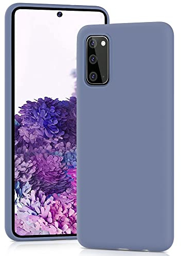 YATWIN för Samsung Galaxy S20 Skal, Premium Flytande Silikonfodral Mobilskal med Silkesmjuk Yta, Ultratunn, Stöttålig & Repighetsbeständig Skydd – Lavendelgrå