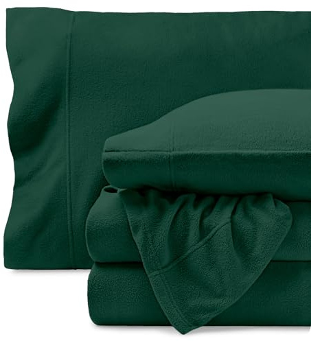 Bare Home Super Soft Fleece Sheet Set - Queen Size - Extra Plush Polar Fleece, No-Pilling Bed Sheets - All Season Cozy Warmth (Queen, Forest Green)