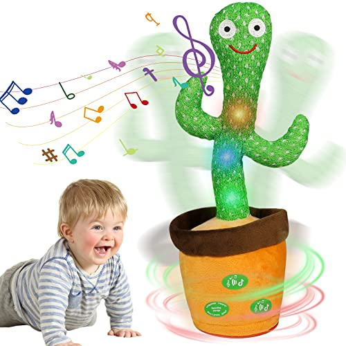 HICAS Cactus Che Balla e Ripete, Giocattolo Educativo Interattivo, 120 Canzoni, Controllo del Volume, Regali per Bambini e Decorazione