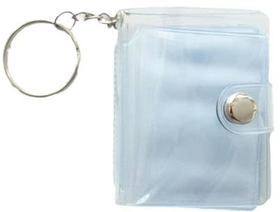 RJSQAQE Gelée Couleur Album Photo pour Mini Carte Photo Autocollant Album 16 Poches Porte-Carte Titulaire Photos Albumportable 2 Porte-clés Pouce