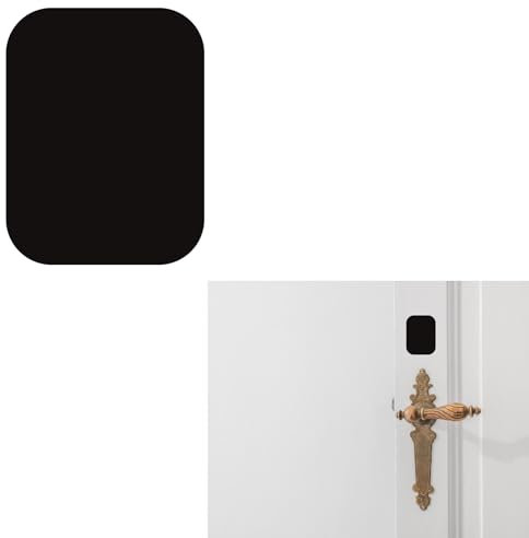 YAZANY 2Pcs Key Hole Cover Plate, 55 * 75mm Repair Escutcheon Door Lock Cover Door Plate, Blank Self Adhesive Fix Satin Stainless Steel with Black PU Waterproofing