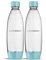 sodastream 2 Bouteilles fondues lavables au Lave-Vaisselle pour gazeur Duo, Terra, ET-Terra, Art, Gaia, Couleur Bleu Clair