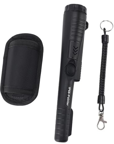 WOHPNLE Metalldetektor-Pinpointer, Wasserdichter Hand-Pinpointer, Praktischer Pinpointer-Zauberstab, 360°-Scan-Ortung Für Outdoor-Abenteuer(Schwarz)