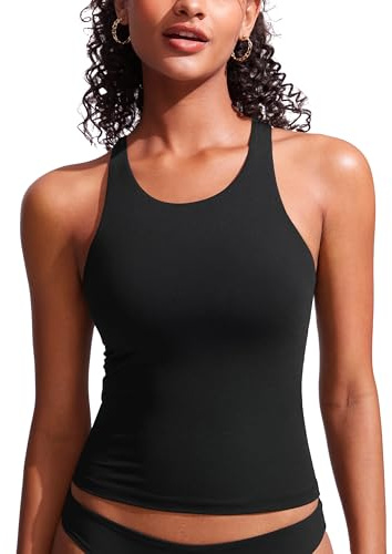 CRZ YOGA Racerback Sports Tankini Tops Black 14